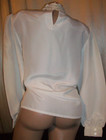 Vtg Victorian Mock Lace Collar Pleated Blouse Top 14