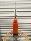 Vintage Asian-style Table Lamp     Orange Crackle Glaze Ceramic With Brass Finial