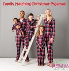 Family Set Matching Christmas Pyjamas Nightwear Adults Kids Tartan Lounge Sets