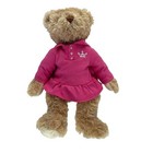 Fao Schwarz Tan Teddy Bear Plush Pink Shirt Dress 11  Stuffed Animal Toy
