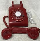 Vintage 1950s Western Electric C d 500   11-58   Red Rotary Desk Table Telephone