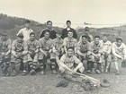 1940s Baseball Team Group Portrait Named Players 1946 Vintage Snapshot Photo