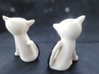 Vintage Hand Painted White Cat Salt And Pepper Shakers As Is