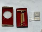 Vintage Gillette Tech Razor In Original Box Gold In Color With 6 Razor Blades