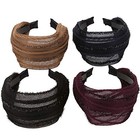 Loneedy 4 Pack Wide Hard Headband With Teeth For Women  Girls   s Mixed Colors C