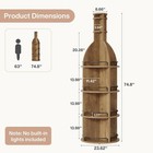 75  Industrial Wine Rack Freestand Round Wine Cabinet W  Hanging Goblet Holders