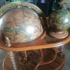 Vintage Globe Dry Bar Globe Table Opens For Storage On Wheels Approx 38 x32 x26 