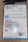 Vtg Joe Boxer Satin String Bikini Panties Sz 7 Lrg  4 Pack Rare Unopened  New