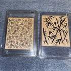 Stampin Up Wood Rubber Stamp Lot Of 7 Large Block Backgrounds Swirls Boho Blooms
