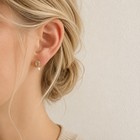 14k Gold Plated Green Gemstone Pearl Stud Earrings Vintage Dainty Earrings 042