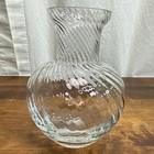 Swirled Rippled Clear Glass 5 1 2  Flower Floral Vase Weighted Bottom Home D  cor