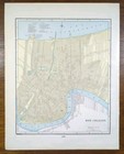 Vintage 1893 New Orleans Louisiana Map 11 x14  Old Antique Original Holy Cross