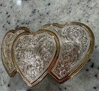 Vintage Montana Silversmiths Belt Buckle Western Sterling Silver Plate Hearts