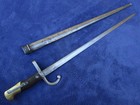 Original Antique M1874 French Gras Rifle Ersatz Converted Bayonet And Scabbard