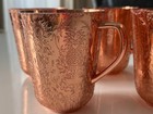 Absolut Elyx Copper Moscow Mule Mug Embossed Pineapple Damask Barware Set Of 6