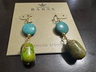 Barse Genuine Stone Earrings     Magnesite   Jasper Dangle Earrings  Gold Tone