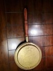 Vintage Brass   Copper Bed Warmer Changing Horses Engraving   Wood Handle -fixer