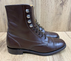 Mustang Mws Leather Boots Womens Cap Toe Vintage Size 8 5 Brown Combat