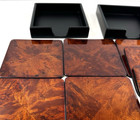 The Bombay Company Vintage Wooden Coasters Two Sets Of 4 Velvet Back 8 Coasters
