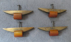 4 Art Deco Butterscotch Bakelite And Brass Drawer door Pulls