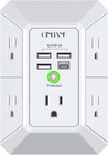 5 Outlet Extender Surge Protector Multi Plug Wall Adapter Usb Charger Ports With