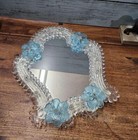 Murano Venetian Glass Wall Mirror Flower Decor