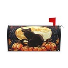  Black Cat Magnetic Mailbox Cover - Halloween Pumpkin Wraps For 18x21 Multi2