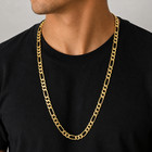 Italian 1 200 10mm 14k Yellow Gold Figaro Link Chain Necklace Cadena 24 Inch