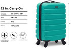 22  Hardside Spinner Carry-on Luggage  Teal