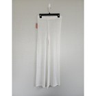 Shade   Shore Off White Open Knit Crochet Wide Leg Cover Up Beach Pants Size M