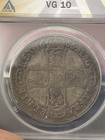 Sasa 1688 7 Silver England Crown Anacs Vg10 Tough Overdate