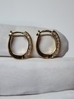 Gold  Silver Plated Hoop Earrings With Cubic Zirconia Unisex Hip Hop Jewelry