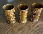 3 Vintage Mcm Tiki Hawaii Tiki Leilani 5  Tumbler Mug Cup Usa Ceramic Brown