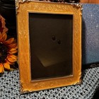 Enamel Metal Picture Frame Pearlized Golden Yellow  5 By 7 Inches