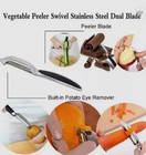 2 Stainless Steel Vegetable   Fruit Peeler Set Non-slip Handle Potato Peeler