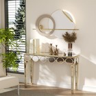 Delicate Mirror Console Table Gold Trim Vanity Table With Stable Tapered Legs