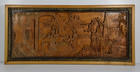 Vintage Teak camphor Wood Chinese Hand Carved Art Wall Sculpture Relief Panel