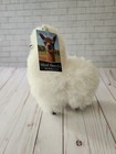Plush Alpaca Llama Figure White And Tan Fluffy Real Alpaca Fur