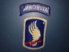 Vietnam Cold War Era Us Army 173rd Airborne Infantry Brigade With Tab Patch