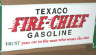 Texaco - Trust Your Car To The Man Who Wears The Star- Fire Chief Big Arrow Sign
