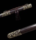 42  han Dynasty Jian Ebony brass Damascus Folded Steel Handmade Chinese Sword