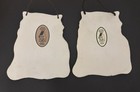 2 Vintage Cats Gray black Wall Hanging Cat Plaque Tiles Tn 1994 