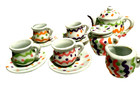 Minature Ceramic Tea Set For Kids Play Dollhouse 13 Pcs