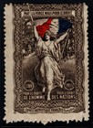 1914-1918 France Ww I Delandre Poster Stamp Patriotic Committee Buenos Aires