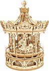 Rokr 3d Wooden Puzzle Carousel Music Box Diy Crafts Model Building Kit Xmas Gift