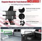 Truck Flag Pole With Mount For Truck Bed - Tangle Free Black Flag Pole Kit With