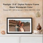 Black Woodgrain 15 6 In Frameo Digital Photo Frame Built Wifi 1080 Fhd