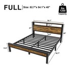 Bed Fame Full queen king With Wooden Storage Headboard And Charging Station