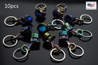 10 Pcs Pack Lot - Piston Keychain Car Keyring Key Chain Neon Rainbow Big Gifts