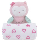 Child Of Mine Plush Owl   Blanket Set New Baby Girl Shower Gift Pink Green 